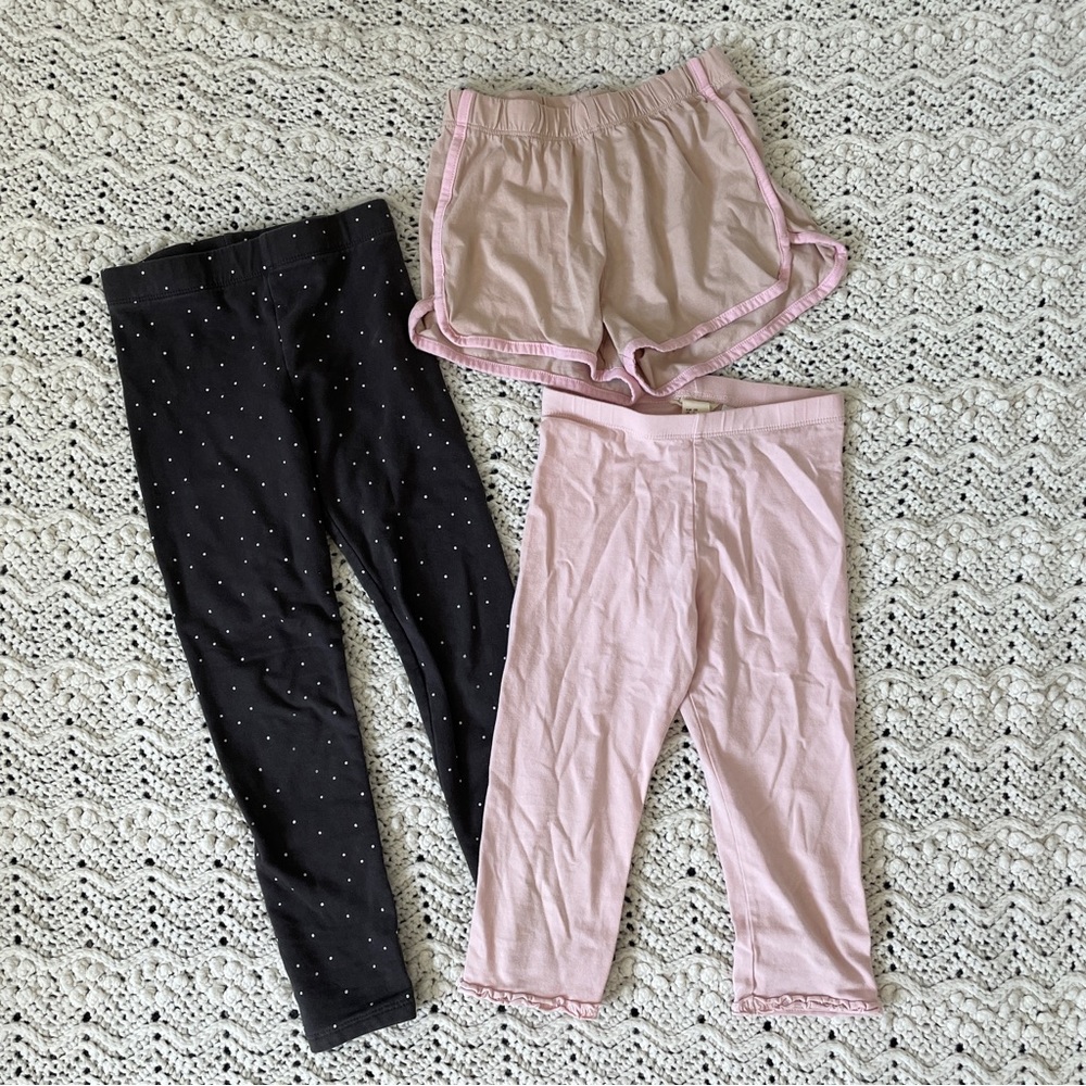 H&M Set of 3 Girls Bottoms Leggings Pants Shorts (6-8 Y)
